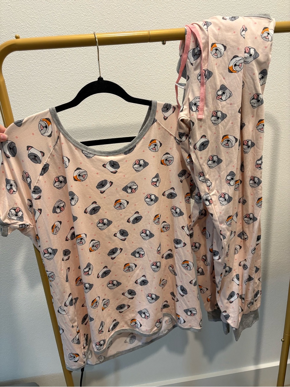 🖤Pillow Talk Pink & Gray Sleep Top - XL